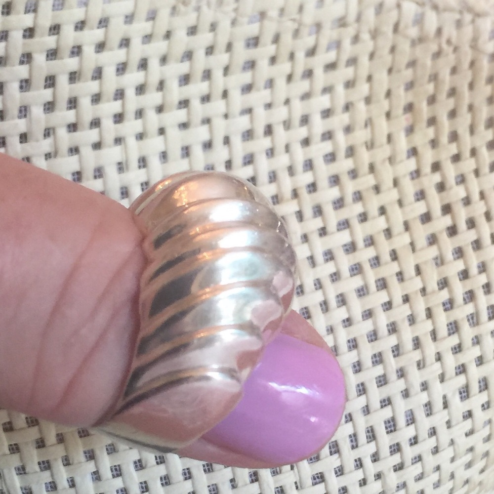 Solid 925 Scalloped Dome Statement Ring - image 5